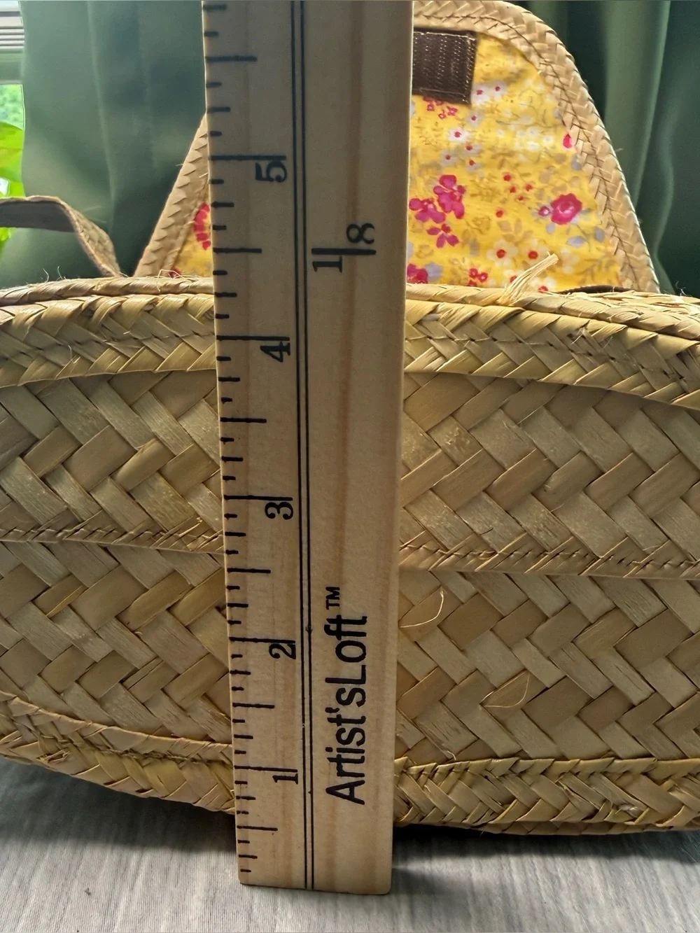 Woven Palm Leaf Crossbody Bag Pattern Natural Brown Floral Lining Vacation Boho